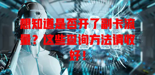 想知道是否开了副卡流量？这些查询方法请收好！
