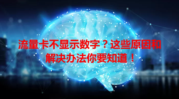 流量卡不显示数字？这些原因和解决办法你要知道！