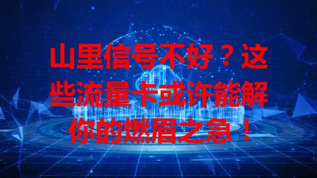 山里信号不好？这些流量卡或许能解你的燃眉之急！