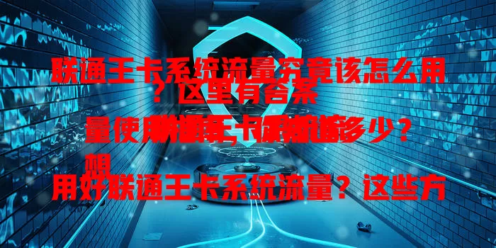 联通王卡系统流量究竟该怎么用？这里有答案
联通王卡系统流量使用指南，你知道多少？
想用好联通王卡系统流量？这些方法快收藏