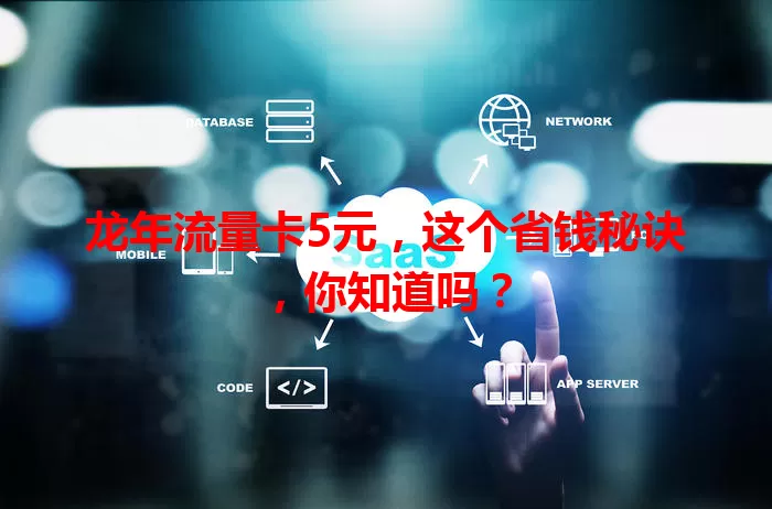 龙年流量卡5元，这个省钱秘诀，你知道吗？