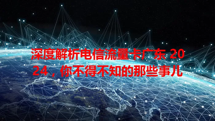 深度解析电信流量卡广东 2024，你不得不知的那些事儿