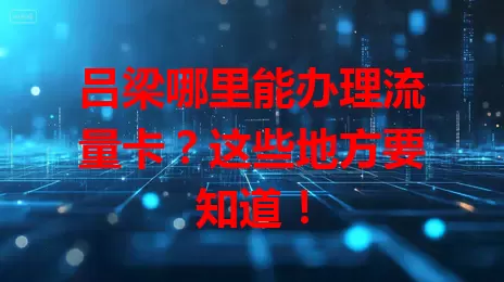 吕梁哪里能办理流量卡？这些地方要知道！