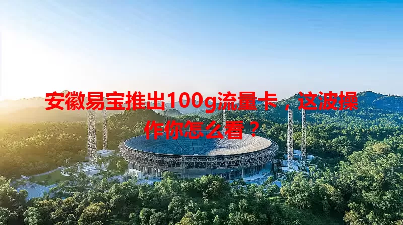 安徽易宝推出100g流量卡，这波操作你怎么看？
