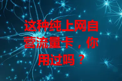 这种纯上网自营流量卡，你用过吗？