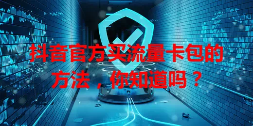 抖音官方买流量卡包的方法，你知道吗？