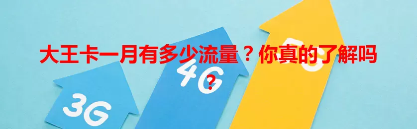 大王卡一月有多少流量？你真的了解吗？