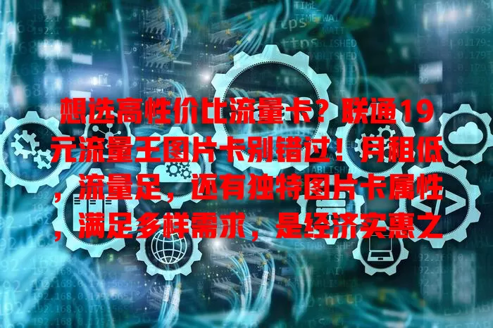 想选高性价比流量卡？联通19元流量王图片卡别错过！月租低，流量足，还有独特图片卡属性，满足多样需求，是经济实惠之选