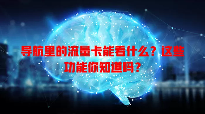 导航里的流量卡能看什么？这些功能你知道吗？
