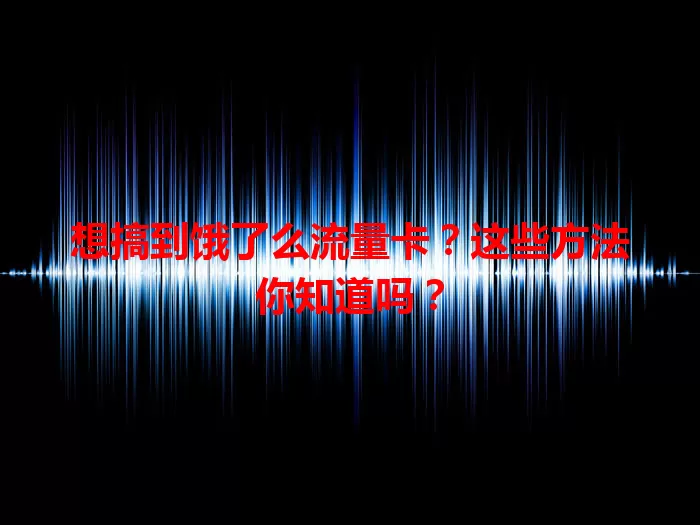 想搞到饿了么流量卡？这些方法你知道吗？