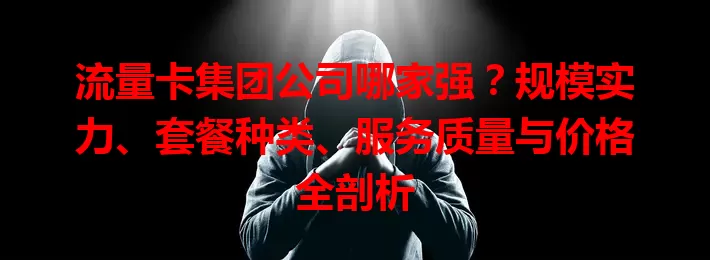 流量卡集团公司哪家强？规模实力、套餐种类、服务质量与价格全剖析