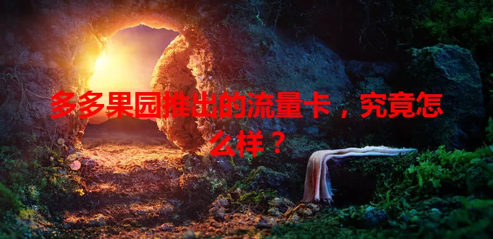 多多果园推出的流量卡，究竟怎么样？