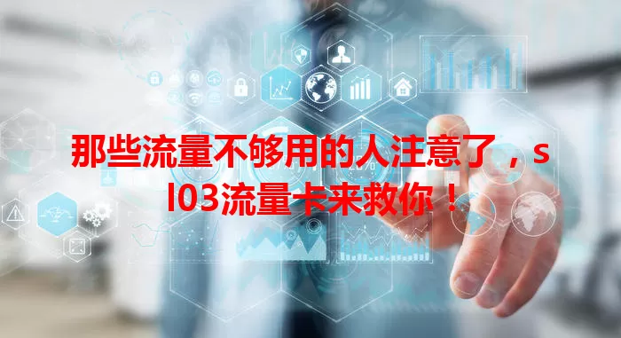 那些流量不够用的人注意了，sl03流量卡来救你！