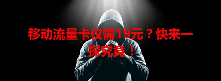 移动流量卡仅需19元？快来一探究竟！