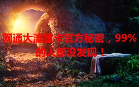 网通大流量卡官方秘密，99%的人都没发现！