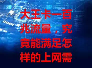 大王卡一百兆流量，究竟能满足怎样的上网需求？