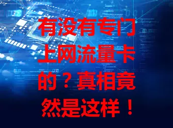 有没有专门上网流量卡的？真相竟然是这样！