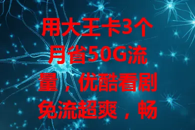 用大王卡3个月省50G流量，优酷看剧免流超爽，畅享多样内容无压力