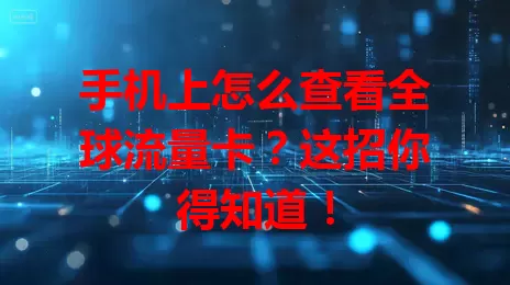 手机上怎么查看全球流量卡？这招你得知道！
