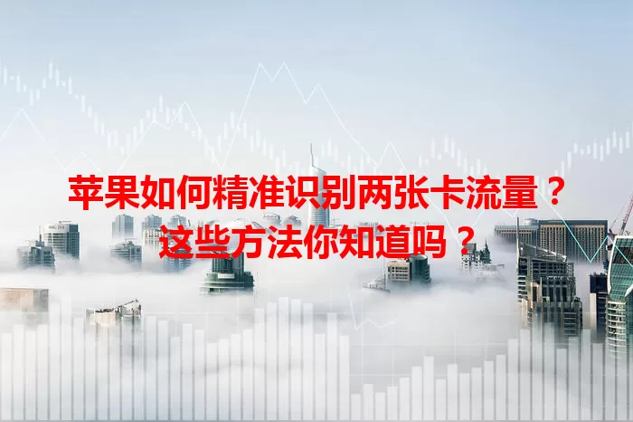 苹果如何精准识别两张卡流量？这些方法你知道吗？