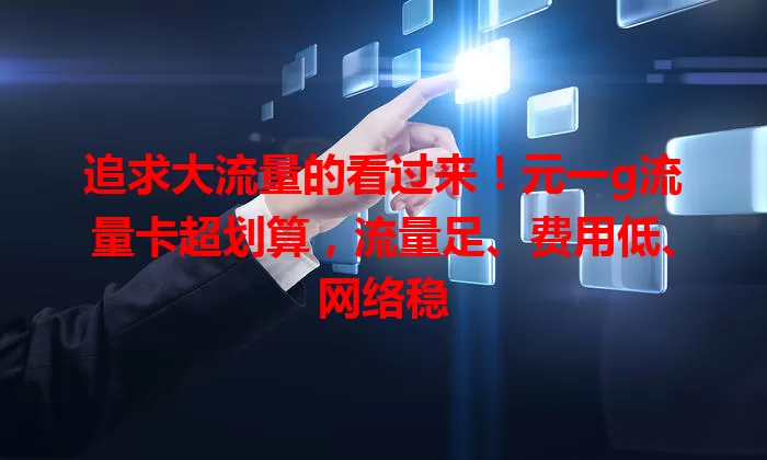 追求大流量的看过来！元一g流量卡超划算，流量足、费用低、网络稳