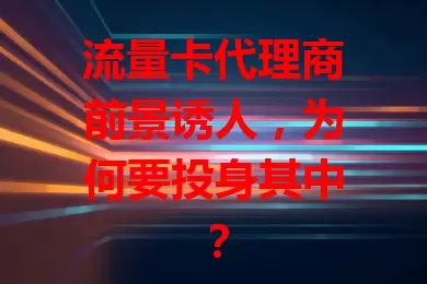 流量卡代理商前景诱人，为何要投身其中？