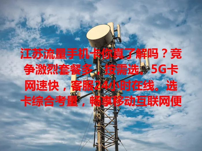 江苏流量手机卡你真了解吗？竞争激烈套餐多，按需选。5G卡网速快，客服24小时在线。选卡综合考量，畅享移动互联网便利