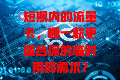 短期内的流量卡，哪一款更适合你的临时用网需求？