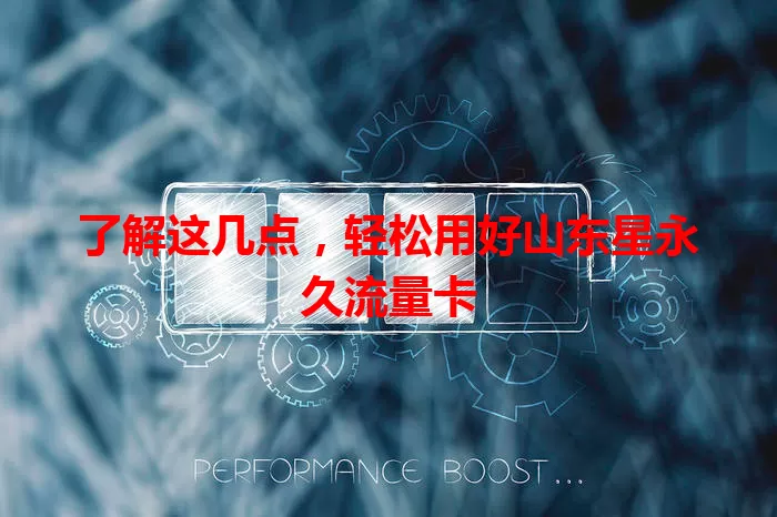 了解这几点，轻松用好山东星永久流量卡