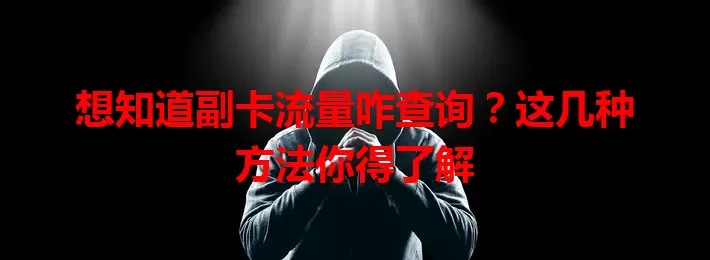 想知道副卡流量咋查询？这几种方法你得了解