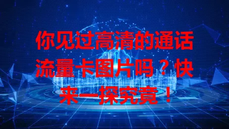 你见过高清的通话流量卡图片吗？快来一探究竟！
