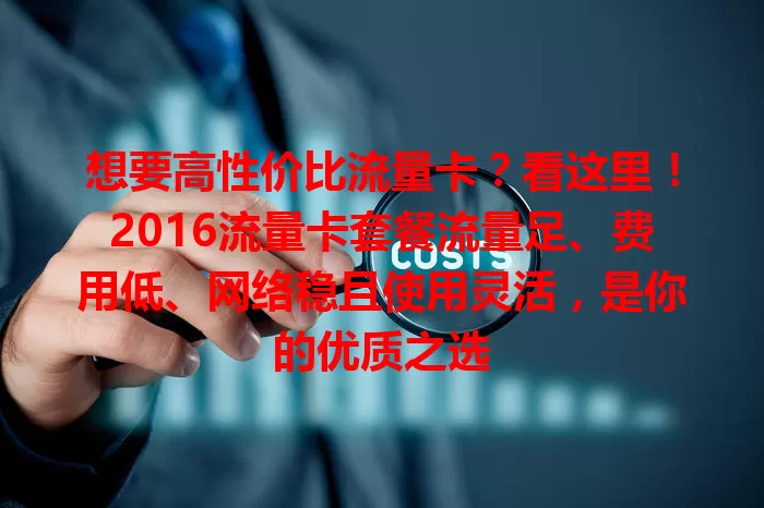 想要高性价比流量卡？看这里！2016流量卡套餐流量足、费用低、网络稳且使用灵活，是你的优质之选