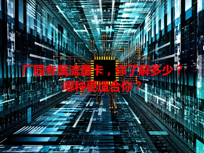 厂园专属流量卡，你了解多少？哪种更适合你？