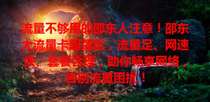 流量不够用的邵东人注意！邵东大流量卡超适配，流量足、网速快、套餐合理，助你畅享网络，告别流量困扰！