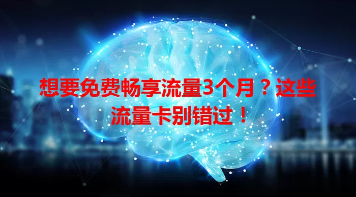 想要免费畅享流量3个月？这些流量卡别错过！