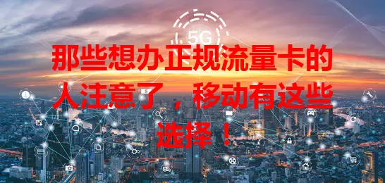 那些想办正规流量卡的人注意了，移动有这些选择！