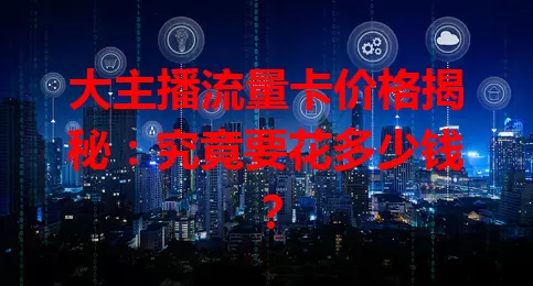 大主播流量卡价格揭秘：究竟要花多少钱？