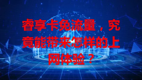 睿享卡免流量，究竟能带来怎样的上网体验？