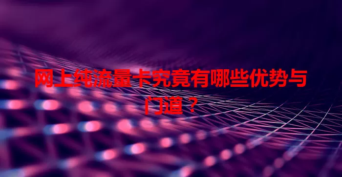 网上纯流量卡究竟有哪些优势与门道？