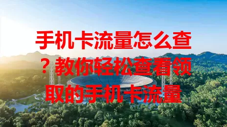 手机卡流量怎么查？教你轻松查看领取的手机卡流量
