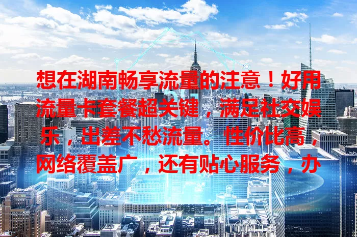 想在湖南畅享流量的注意！好用流量卡套餐超关键，满足社交娱乐，出差不愁流量。性价比高，网络覆盖广，还有贴心服务，办理使用简便，为生活工作添便利！
