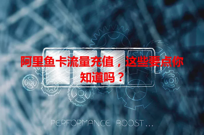 阿里鱼卡流量充值，这些要点你知道吗？
