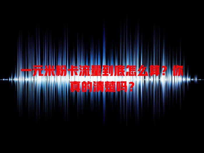 一元米粉卡流量到底怎么算？你真的清楚吗？