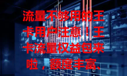 流量不够用的王卡用户注意！王卡流量权益包来啦，额度丰富、超灵活、性价比高，为你解决流量困扰，畅享数字生活！