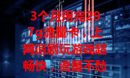 3个月用完297g流量卡，上网追剧玩游戏超畅快，流量不愁超惊喜！