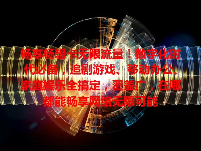 畅享畅想卡无限流量！数字化时代必备，追剧游戏、移动办公、家庭娱乐全搞定，覆盖广，在哪都能畅享网络无限可能