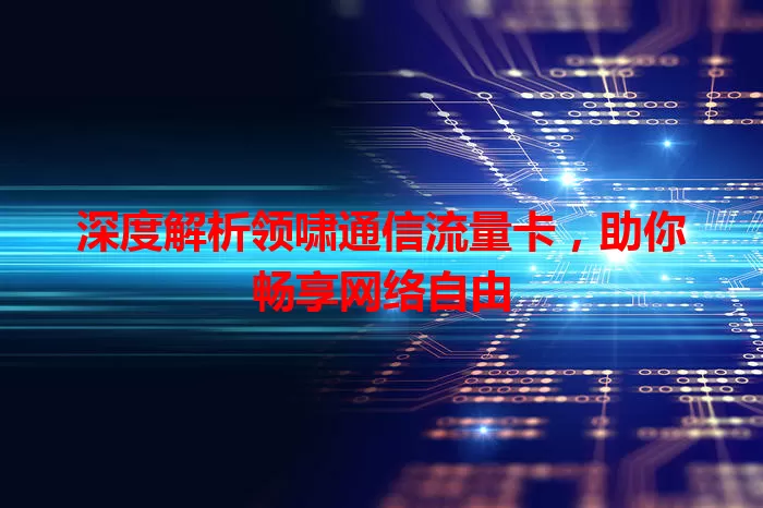 深度解析领啸通信流量卡，助你畅享网络自由