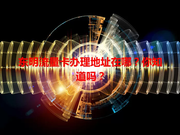 东明流量卡办理地址在哪？你知道吗？