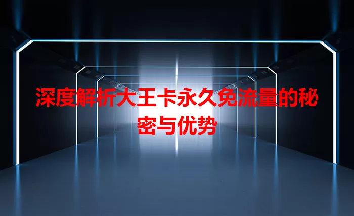 深度解析大王卡永久免流量的秘密与优势