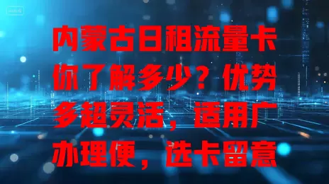 内蒙古日租流量卡你了解多少？优势多超灵活，适用广办理便，选卡留意要点，让数字生活更美好